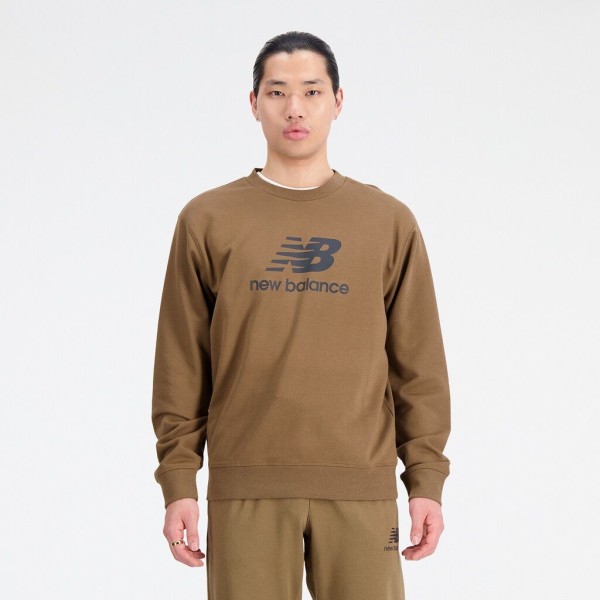 New Balance Sudadera Essentials Stacked Logo Mt31538 - Marrón