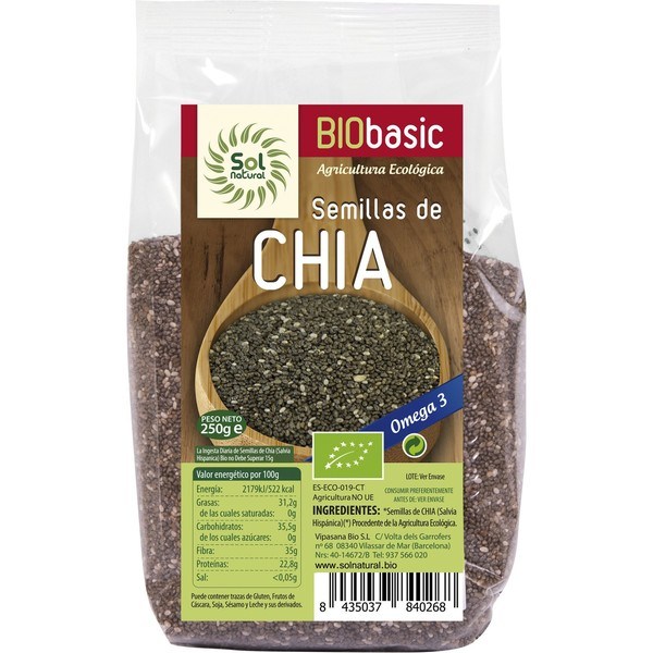 Solnatural Graines de Chia Bio 250 G
