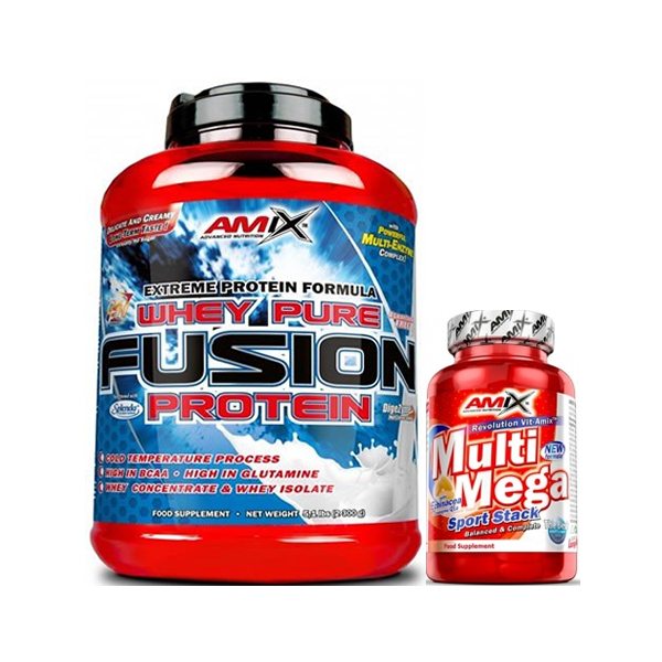 Pack REGALO Amix Whey Pure Fusion 2,3 kg + Multi Mega Stack 30 tabs