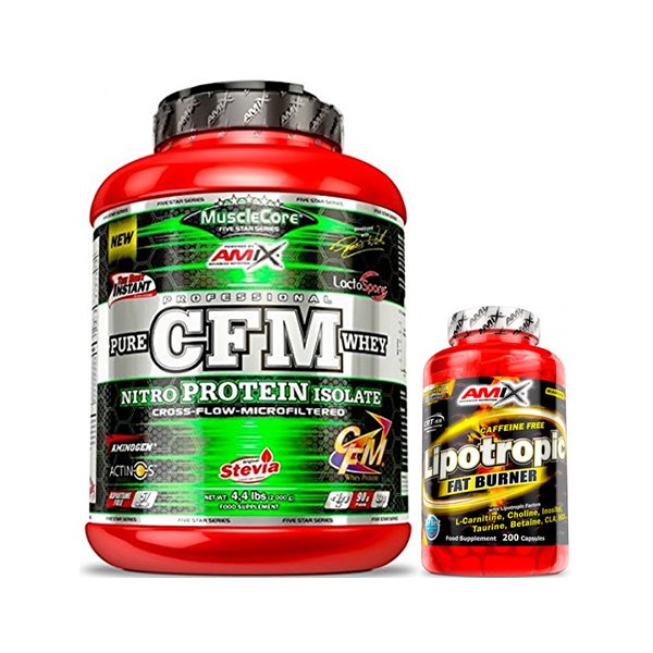 Pack REGALO Amix MuscleCore CFM Nitro Protein Isolate 2 kg + Lipotropic Fat Burner 30 caps