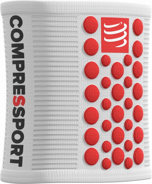 Polsini Compressport Sweatbands 3D Dots Bianco - Rosso