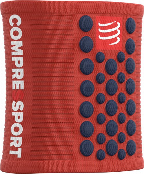 Compressport Muñequeras Sweatbands 3D Dots Rojo - Negro