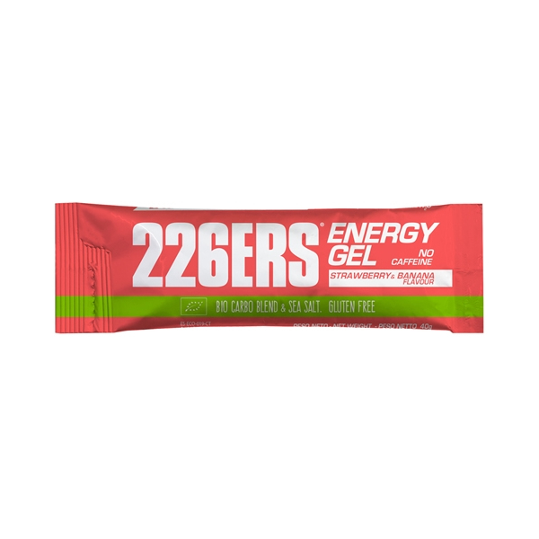 226ERS Energy Gel BIO Aardbei-Banaan Cafeïnevrij - 15 Gels x 40 Gr