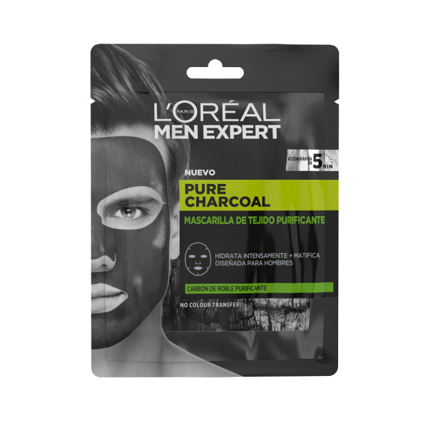 L\'oreal Men Expert Pure Charcoal Maschera in Tessuto Purificante per Uomo