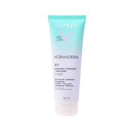 Vichy Normaderm Nettoyant Masque Exfoliant 3-en-1 125 Ml Femme