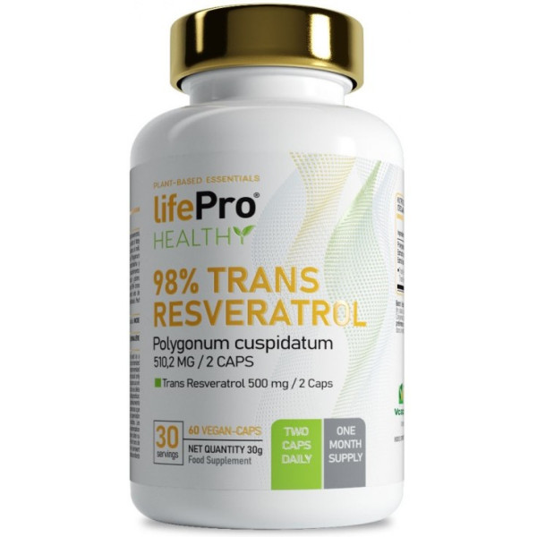 Life Pro Nutrition Trans Resveratrol 98% 500 mg 60 Cápsulas