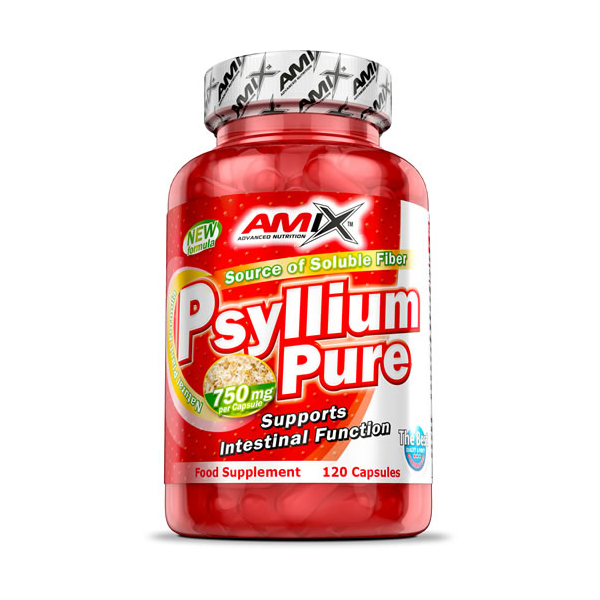 AMIX Psyllium Pure 1500 mg 120 Cápsulas - Fonte de Fibra Solúvel - Suplemento Alimentar Natural