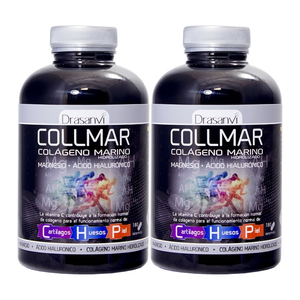 Pack Drasanvi Collmar Collageen Magnesium + Hyaluronzuur 2 flessen x 180 tabletten
