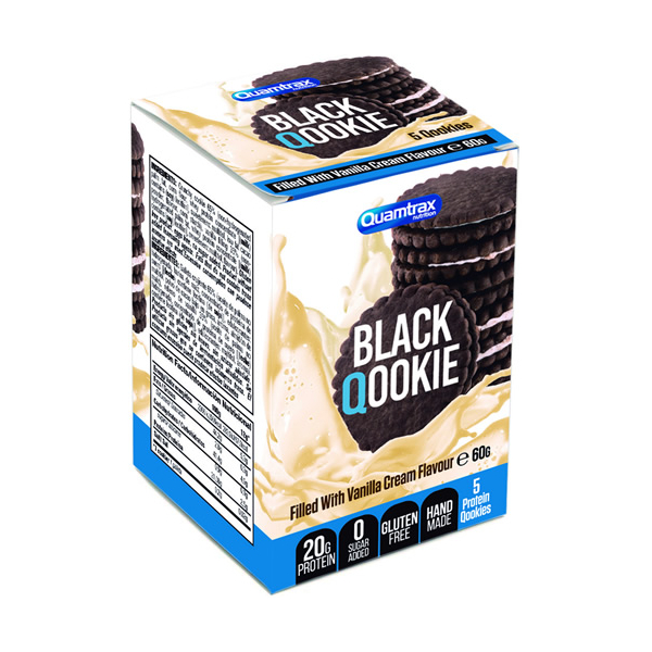 Quamtrax Black Qookie - Crema de Vainilla 5 galletas x 12 gr