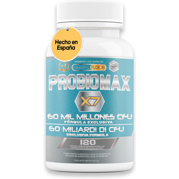 Healthy Fusion ProbioMax 120 Caps - Probiótico [60 Billones De Cfu]. Mejora la Salud Digestiva e Intestinal