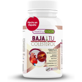 Healthy Fusion Baja tu Colesterol 60 Caps - Tratamiento para Bajar el Colesterol a base de Levadura de Arroz Rojo