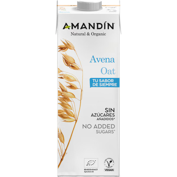 Amandin 1lt 6 unités Boisson végétale à l'avoine avec calcium biologique