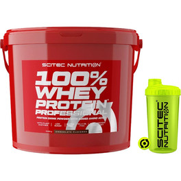 Pack REGALO Scitec Nutrition 100% Whey Protein Professional 5 Kg + Shaker 700 Ml Amarillo Neon