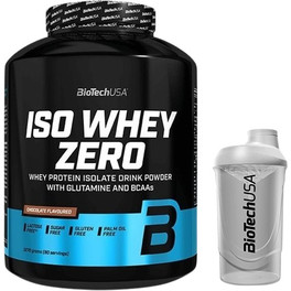 Pack REGALO BioTechUSA Iso Whey Zero 2270 gr Proteína Sin Gluten + Shaker 600 ml Blanco