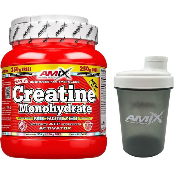 Amix Creatina Monoidrato 500 grammi + 250 grammi + Multi Mega Stack 30 compresse Confezione REGALO