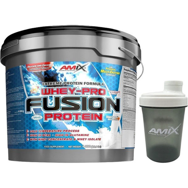 Pack REGALO Amix Whey Pure Fusion Protein 4 Kg + Shaker - Mezclador 500 ML
