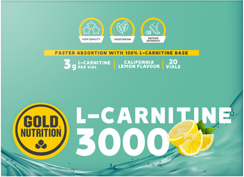 Gold Nutrition L-Carnitin 3000 Mg 20 FlÃ¤Schchen X 10 Ml Geschmack Zitrone-image