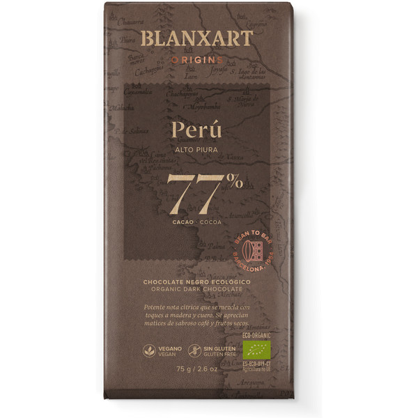 Blanxart Chocolat Noir 77% Pérou 75 Gr Eco