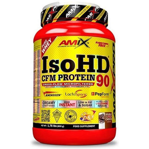 Amix Pro Iso HD CFM Protein 90 800 gr - Fórmula Whey Protein Isolate / Recuperação Muscular, Muito Baixo em Gordura e Açúcar