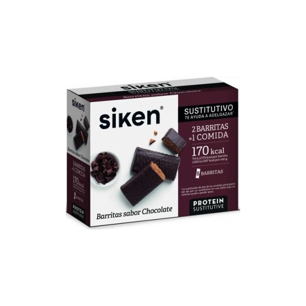 Siken Barras de Chocolate Substitutivas 8 barras x 40 gr