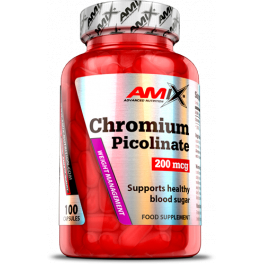 Amix Chromium Picolinate 100 Capsules - Chroommineraalsupplement - Behoudt de spiermassa / helpt bij het reguleren van de suikerspiegel