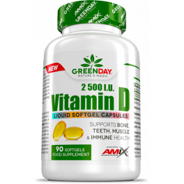 Amix GreenDay Vitamina D 2500 UI 90 caps Vitaminas Manutenção de Ossos e Músculos
