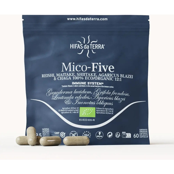 Hyphas Da Terra Mico-five+vit C Eco Doypack 60 Cápsulas