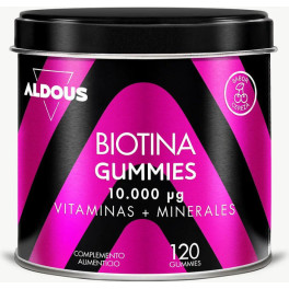 Aldous Bio Biotine 10.000 mcg met foliumzuur, zink, selenium, jodium + vitaminen 120 gummies