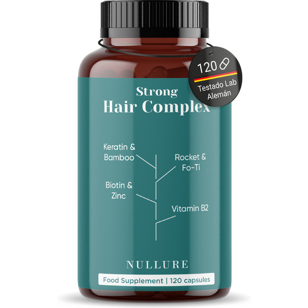 Nullure Vitaminas para el Cabello – Biotina, Keratina y Zinc para Crecimiento, Fuerza y Brillo 120 caps