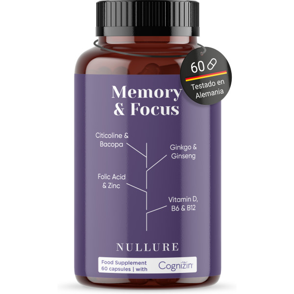 Nullure Nootropic Cognizin? Memoria, concentrazione e chiarezza mentale con Bacopa e Ginkgo 60 capsule