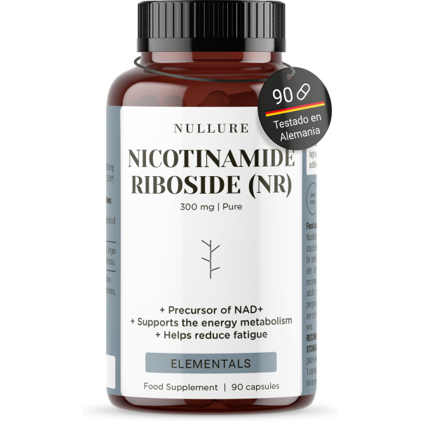 Nullure NAD Nicotinamide Riboside 300 mg - Augmente le NAD+. Énergie et longévité. 90 comprimés.