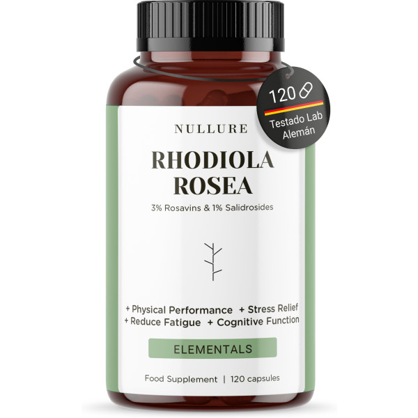 Nullure Rhodiola Rosea 200 Mg ? Estrés. Estado De ánimo. Energía Y Reducción Del Cansancio 120 Caps