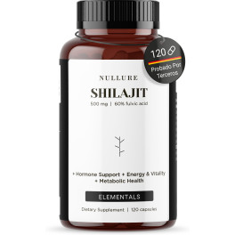 Nullure Pure Himalayan Shilajit - 60% Ácido Fúlvico. Recuperação, Energia e Anti-inflamatório. 120 Cápsulas