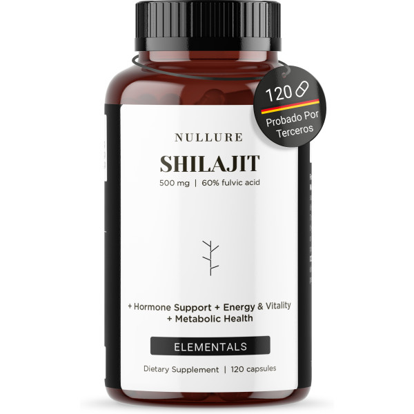 Nullure Shilajit Puro Del Himalaya 60% ácido Fúlvico. Recuperación. Energía Y Antiinflamatorio 120 Caps