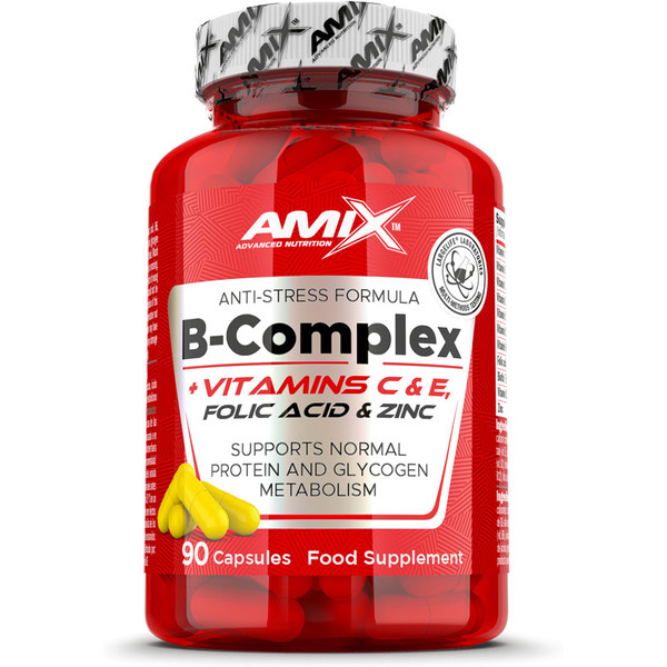 Amix B-Komplex 90 Tabletten + Vitamin C&E, Vitaminergänzung, liefert Folsäure und Zink