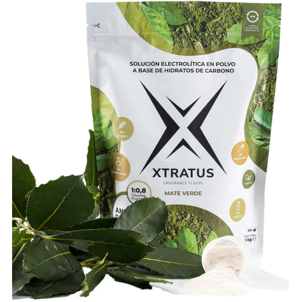 Xtratus Mate Verde Cafeína Natural 200 - Bebida Deportiva en con Cafeina Natural de Absorción Lenta de Mate Verde. Con Hidratos de Carbono ratio 1:0,8 y Electrolitos. Para Hidratacion y Rendimiento Deportivo prolongado.