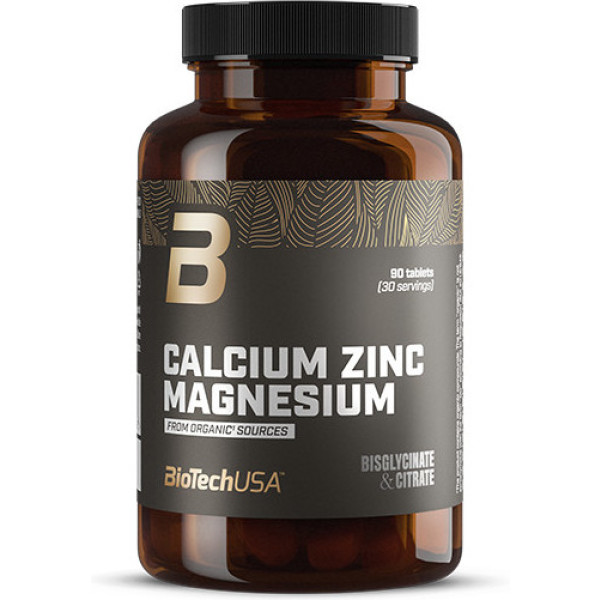 Biotech USA Calcium Zink Magnesium Uit Organische Bronnen 90 Tabletten
