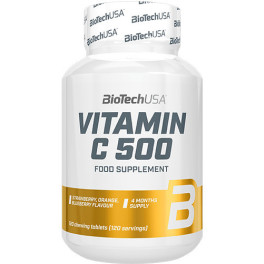 Biotech USA Vitamin C 500 Kautabletten, 120 Tabletten