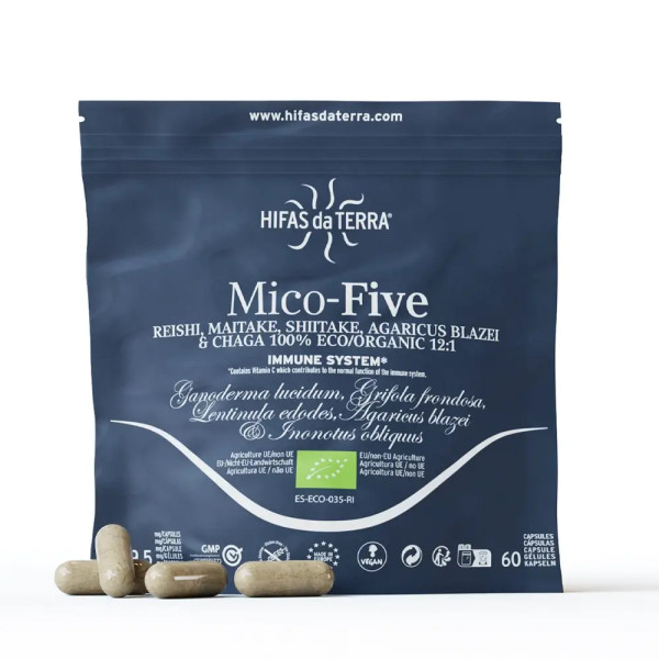 Hyphas Da Terra Mico-Five+Vit C Eco Doypack 60 Kapseln