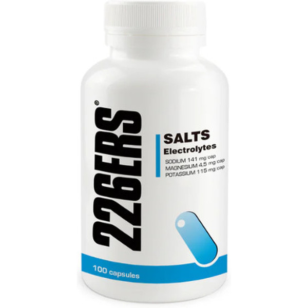 226ERS SELS ELECTROLYTES 100 CAPS : Gélules aux Sels Minéraux, Vitamine D et Calcium - Sans Gluten - Vegan - Sans Sucre Ajouté - Hydratation / Electrolytes pour Avant, Pendant et Après l'Effort