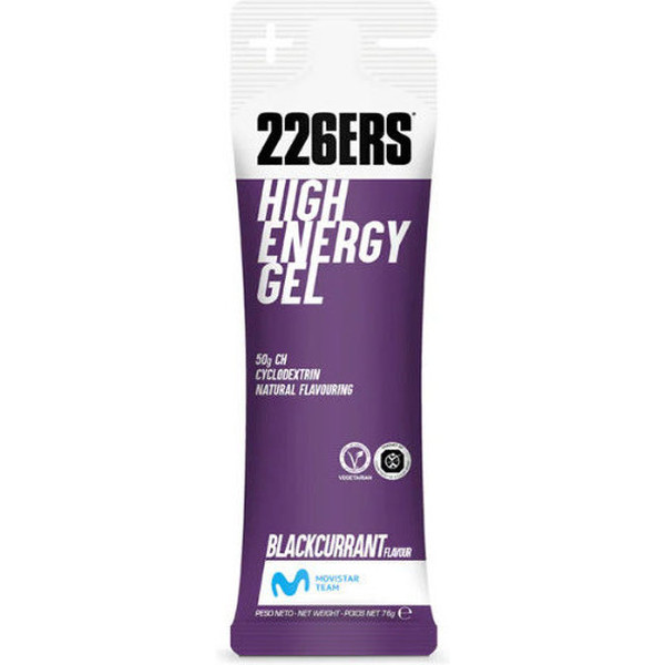 226ERS HIGH ENERGY GEL BCAA'S - 1 Gel x 60 ml - Glutenfreies Energiegel - Vegan - Mit Cyclodextrin - 1g BCAAs und 50g Kohlenhydrate