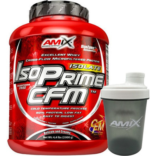 GIFT Pack Amix IsoPrime CFM Isolate Protein 2 Kg + Frasco Performance 600 Ml + Amix Shaker 500 Ml