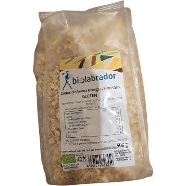 Biolabrador Copos De Avena Integral Finos Sin Gluten 500 Gr