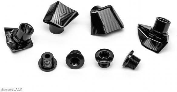 Absolute BLACK Replacement - Road Bolt Covers - Ultegra 6800 Covers + Black Bolts