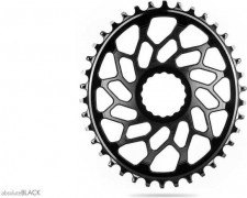Absolute Black Plato Cyclocross Ovalado Easton Gravel Direct Mount Black 48t