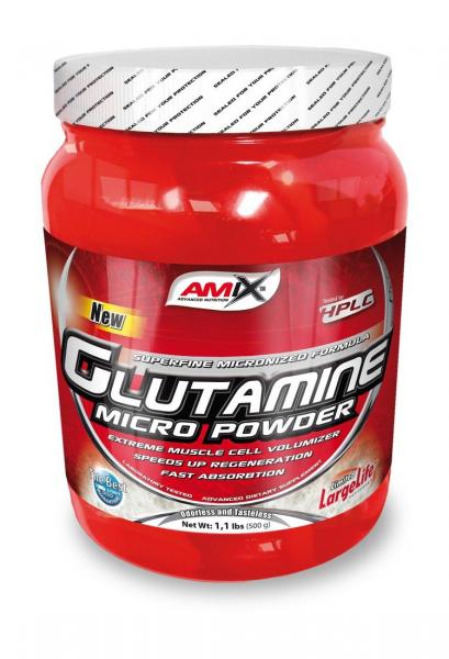 AMIX - Glutamine 500 Gr - Contribuye al Desarrollo Muscular - Aminoácidos Esenciales - Ideal para Deportistas