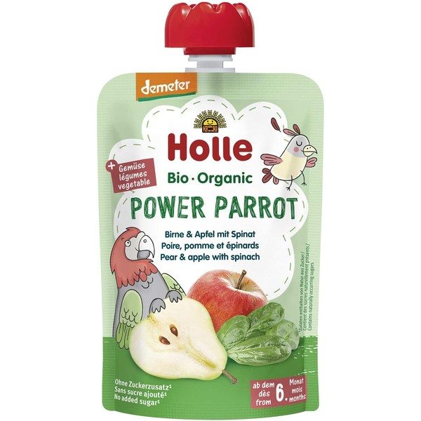 Holle Smoothie Poire, Pomme et Épinard +6 Mois 90g