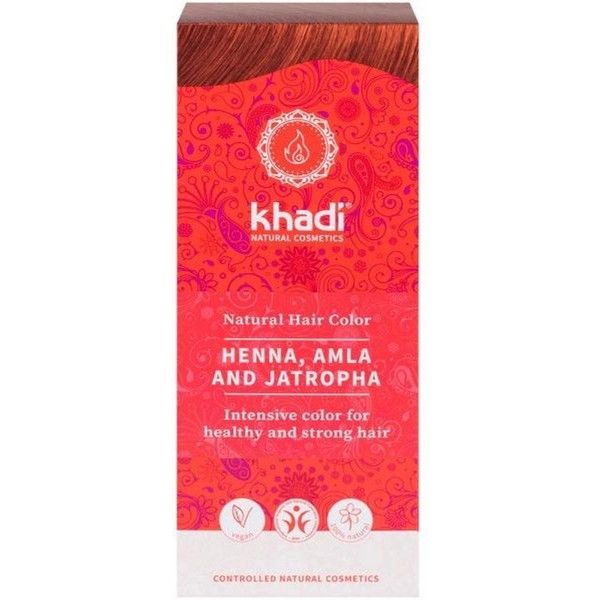 Khadi Henna Natural Con Amla Y Jatropha Rojo 100 G
