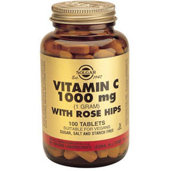 Solgar Vitamin C 1000 Mg 100 Comp With Rose Hips