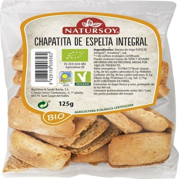 Natursoy Chapatitas Espelta Integral Bio 125 Gr